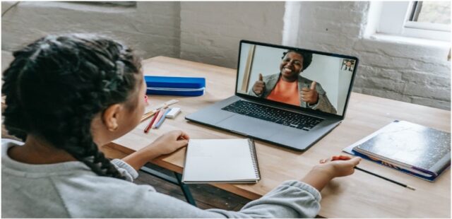 Lady on video conference