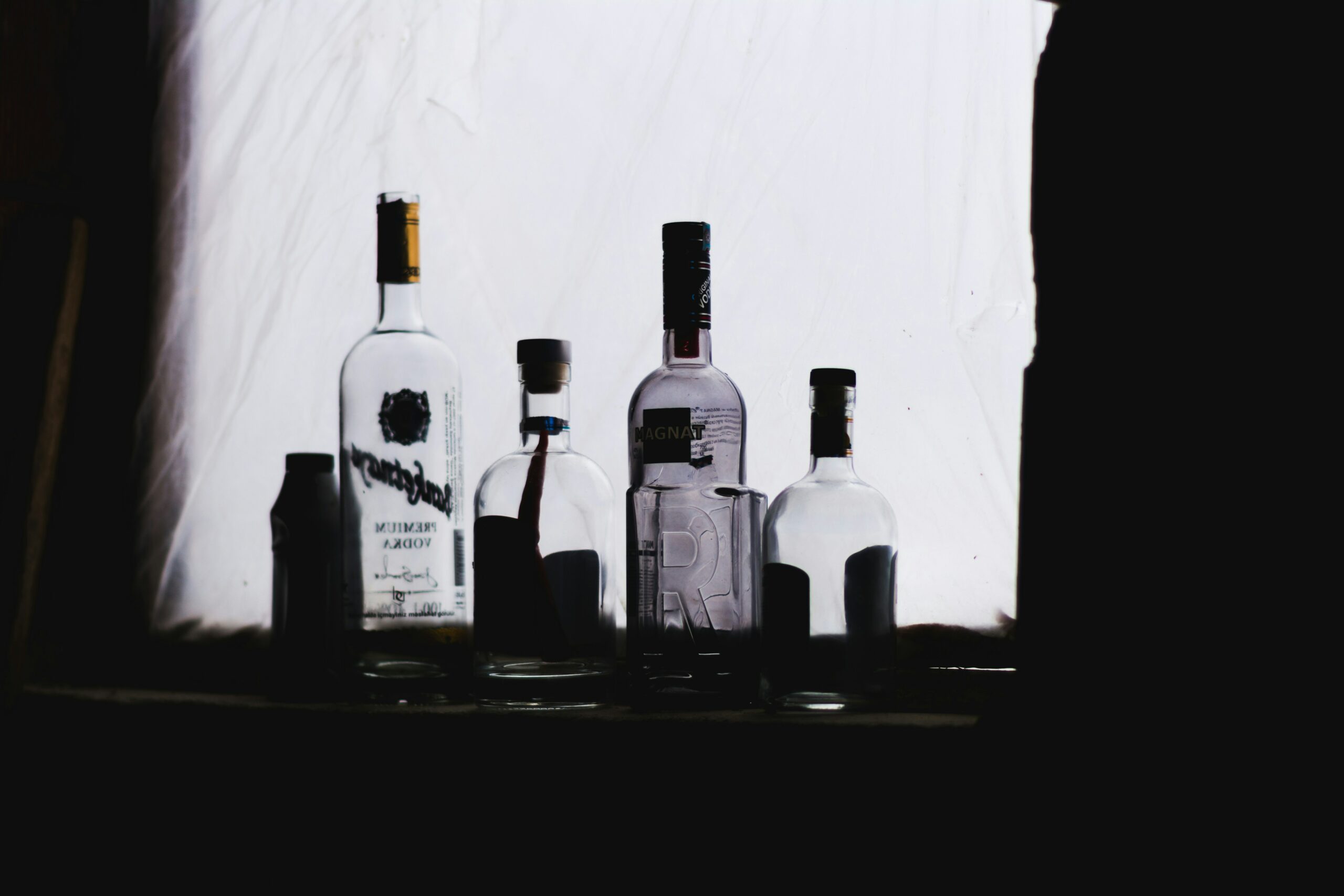 Bottles of alcohol